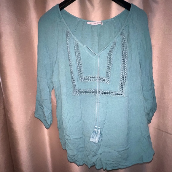 Aqua peasant top - Picture 3 of 8